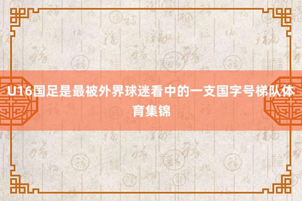 U16国足是最被外界球迷看中的一支国字号梯队体育集锦