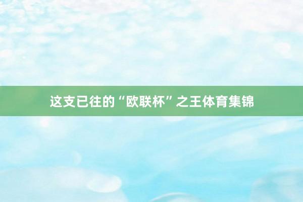 这支已往的“欧联杯”之王体育集锦