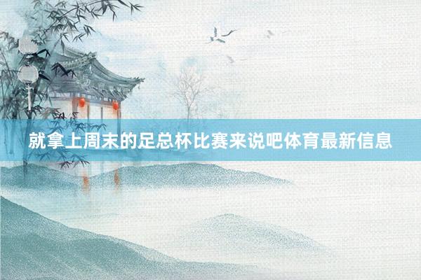 就拿上周末的足总杯比赛来说吧体育最新信息