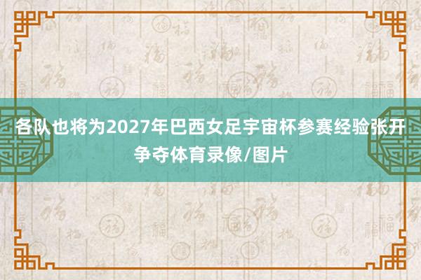各队也将为2027年巴西女足宇宙杯参赛经验张开争夺体育录像/图片