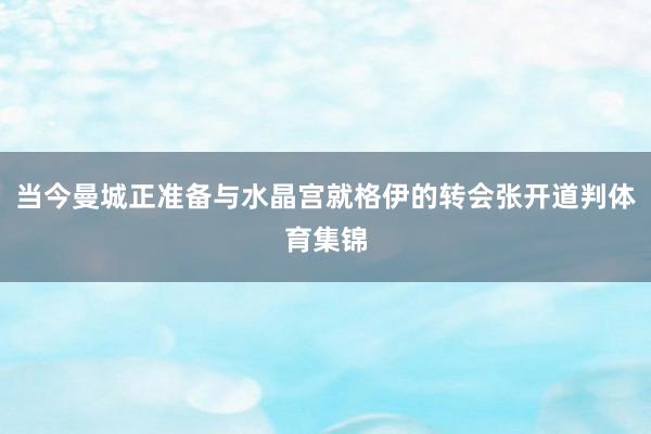 当今曼城正准备与水晶宫就格伊的转会张开道判体育集锦