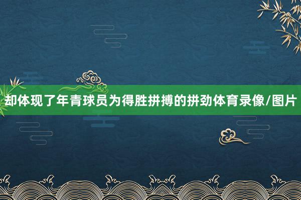 却体现了年青球员为得胜拼搏的拼劲体育录像/图片
