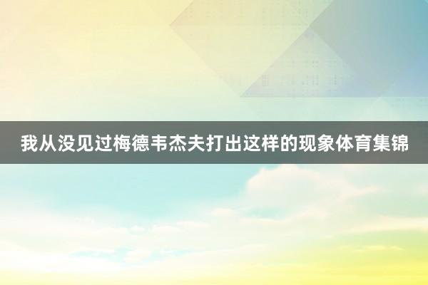 我从没见过梅德韦杰夫打出这样的现象体育集锦