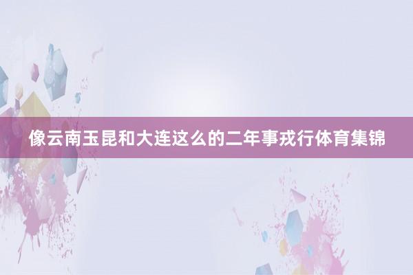 像云南玉昆和大连这么的二年事戎行体育集锦