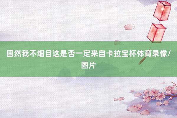 固然我不细目这是否一定来自卡拉宝杯体育录像/图片