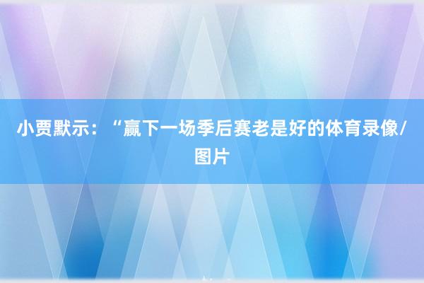小贾默示：“赢下一场季后赛老是好的体育录像/图片